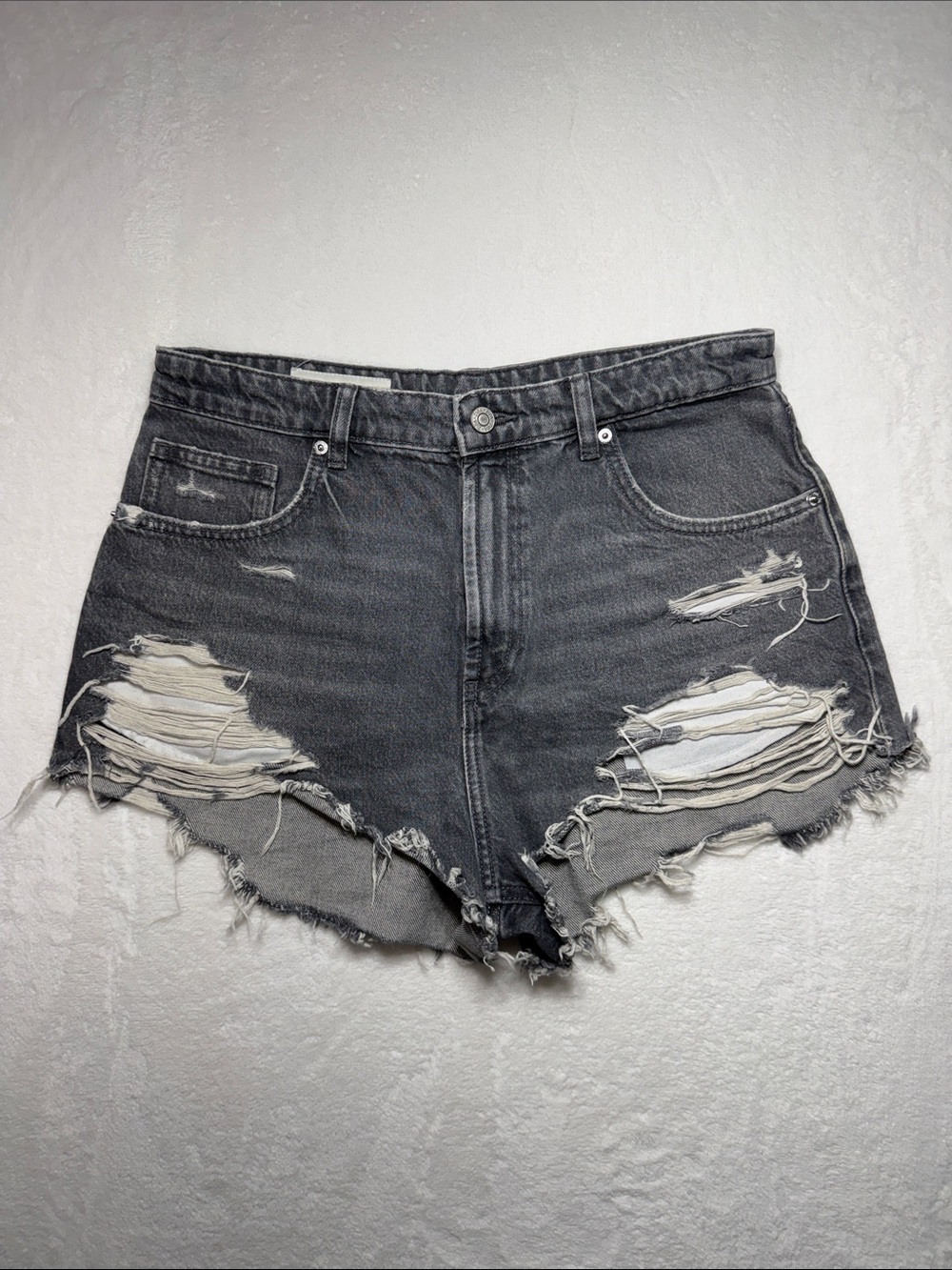 Zara Black Denim Shorts 8